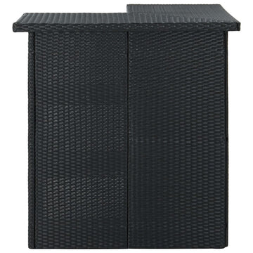 Corner Bar Table Black 100x50x105 Cm Poly Rattan